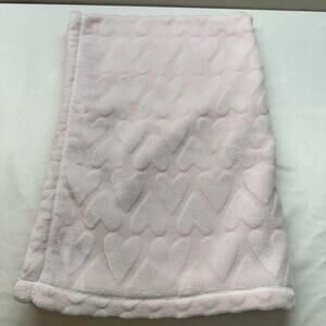 Cloud Island Baby Blanket Security Lovey Pink Hearts 27x39 embossed